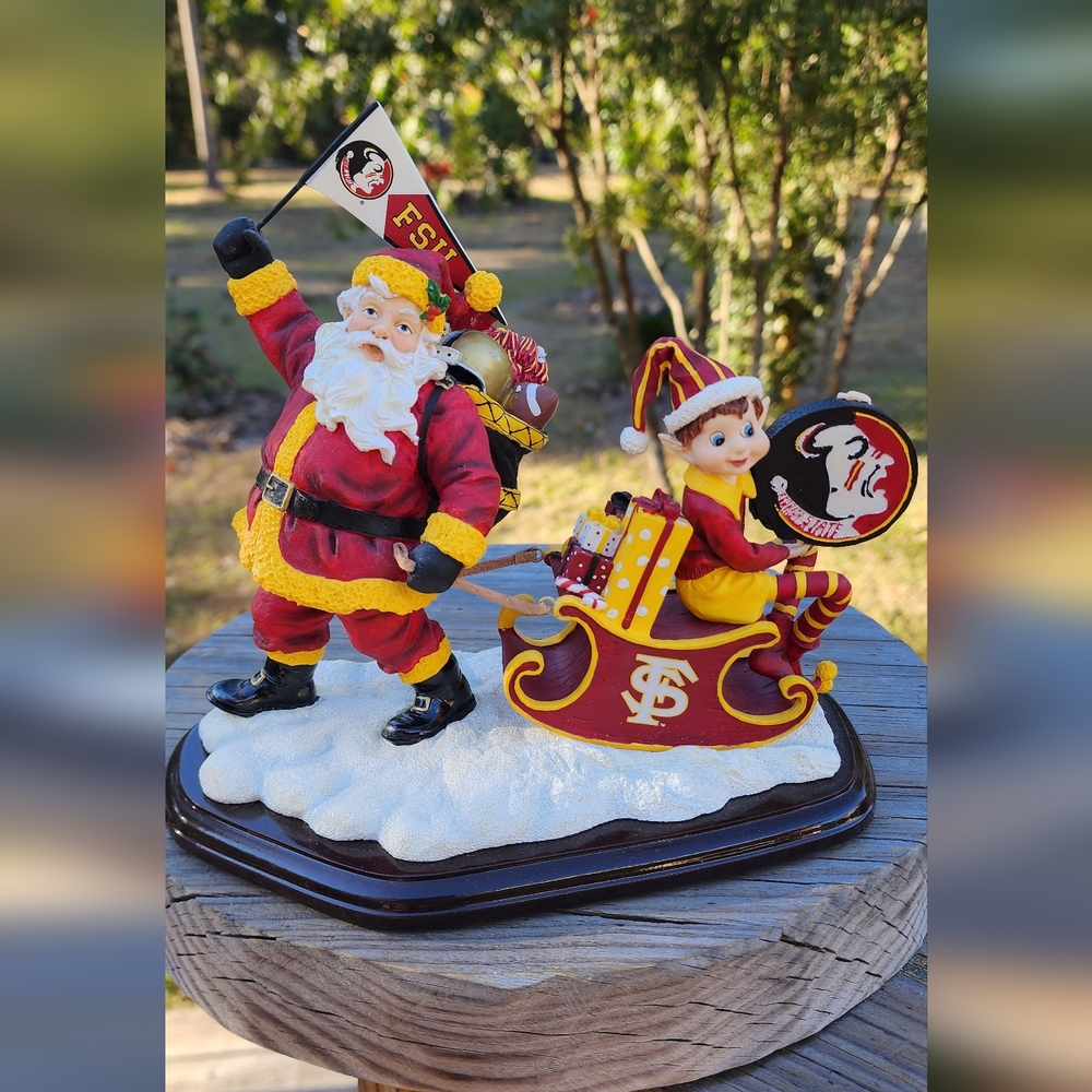 FSU Santa and Elf Figurine
